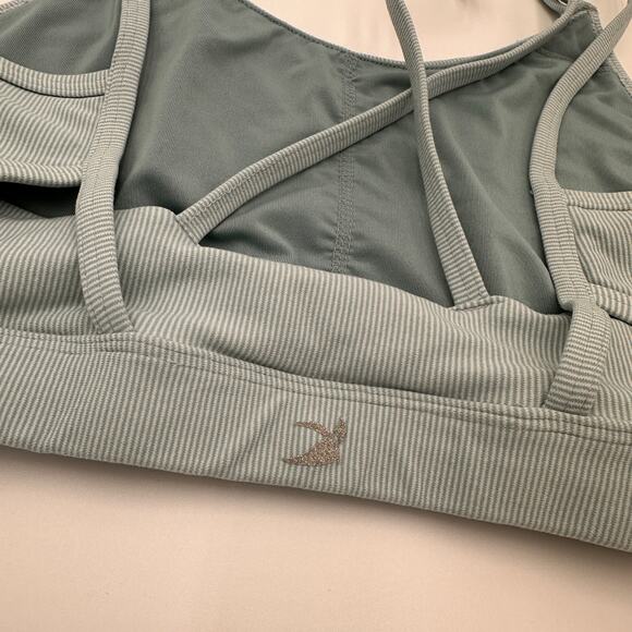 Glyder Blue Striped Strappy Sports Bra Size Medium - Picture 3 of 5